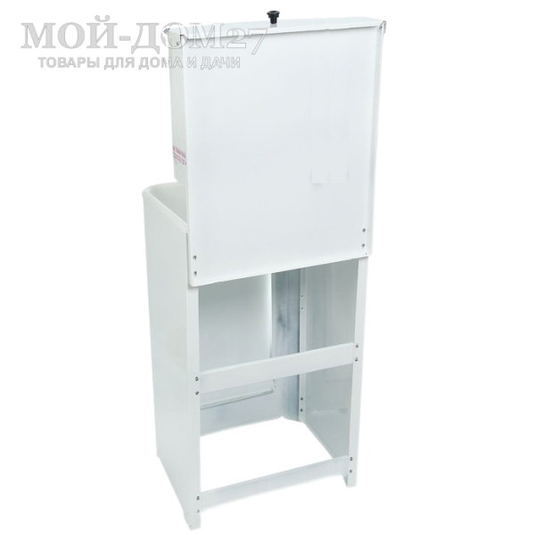 Умывальник без подогрева пласт. мойка | Мой-Дом27 | Объем бака – 20 литров без нагревателя<br>
 Материал умывальника – сталь толщиной 0,7 мм<br>
 Мойка – пластик белого цвета<br>
 Кран – металлический<br>
Поставляется в разобранном виде, в коробке 80*54*20 см с ручками